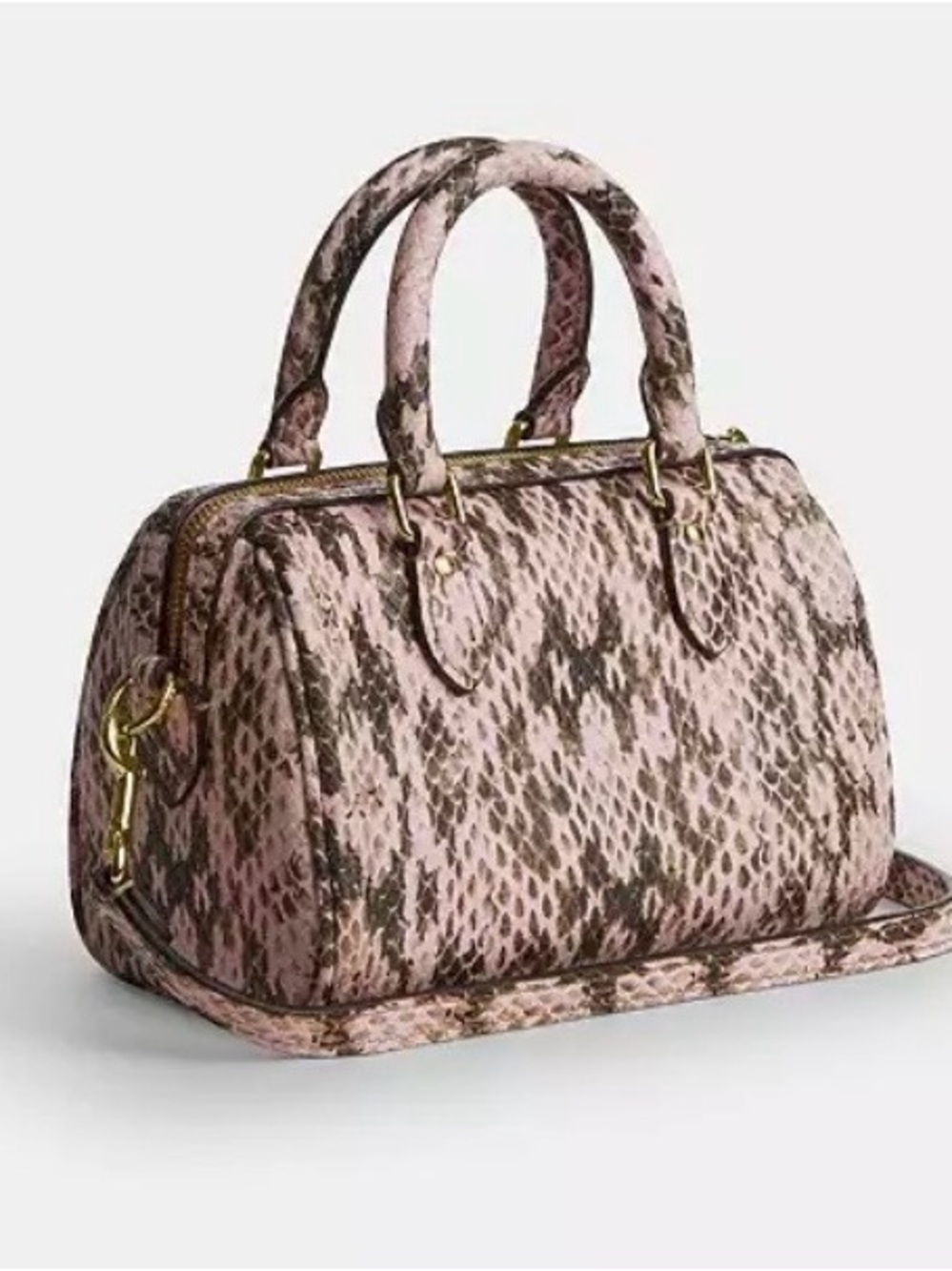 Coach Mini Rowan Crossbody Bag in Snake-Embossed Leather with Card Case - NWT - Picture 14 of 16